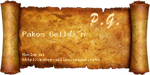 Pakos Gellén névjegykártya